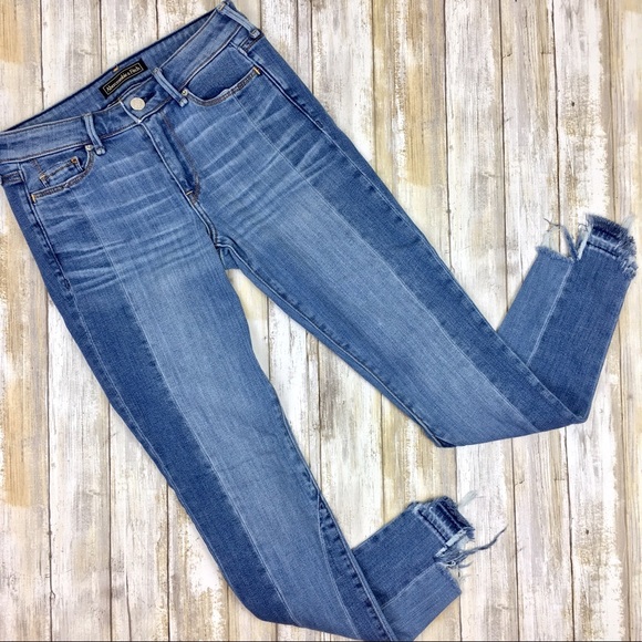 Abercrombie & Fitch Denim - A&F | Patched Two Tone Denim Step Raw Hem